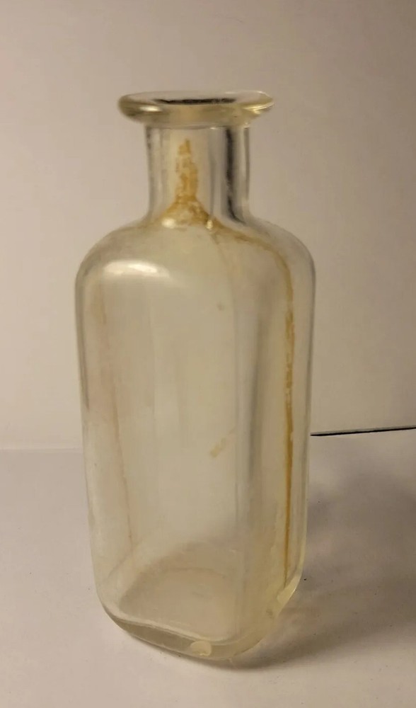 Antique Square Glass Liquor Bottle