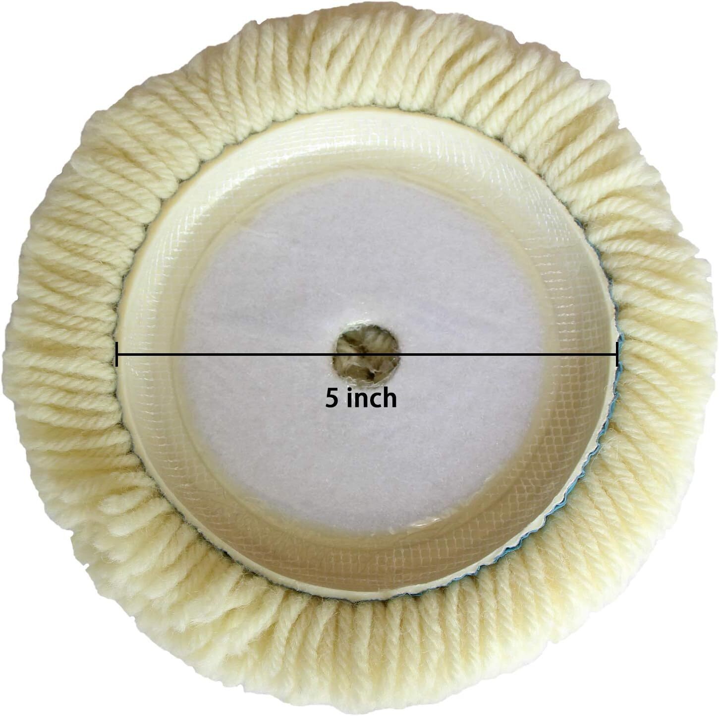 Wool Buffing Pad 5" 3PCS Hook Loop Grip Pad for Cutting & Polishing for Car Boat