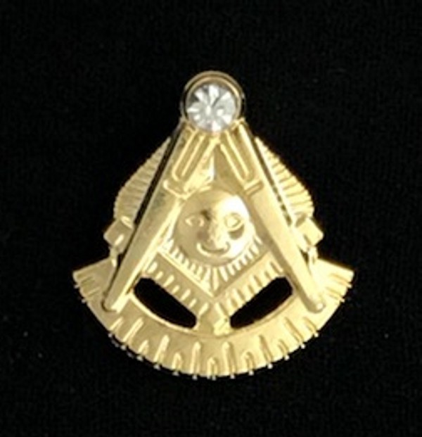 Masonic Past Master Lapel Pin with Stone (PM-25)