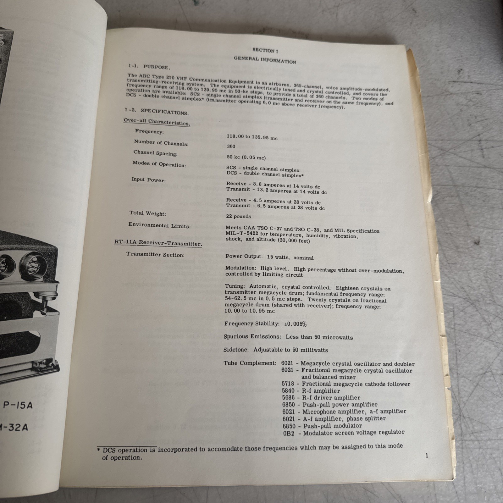 Aircraft Radio Corp. Pre Instruc. for ARC Type 210 VHF Com. Equipment 1958