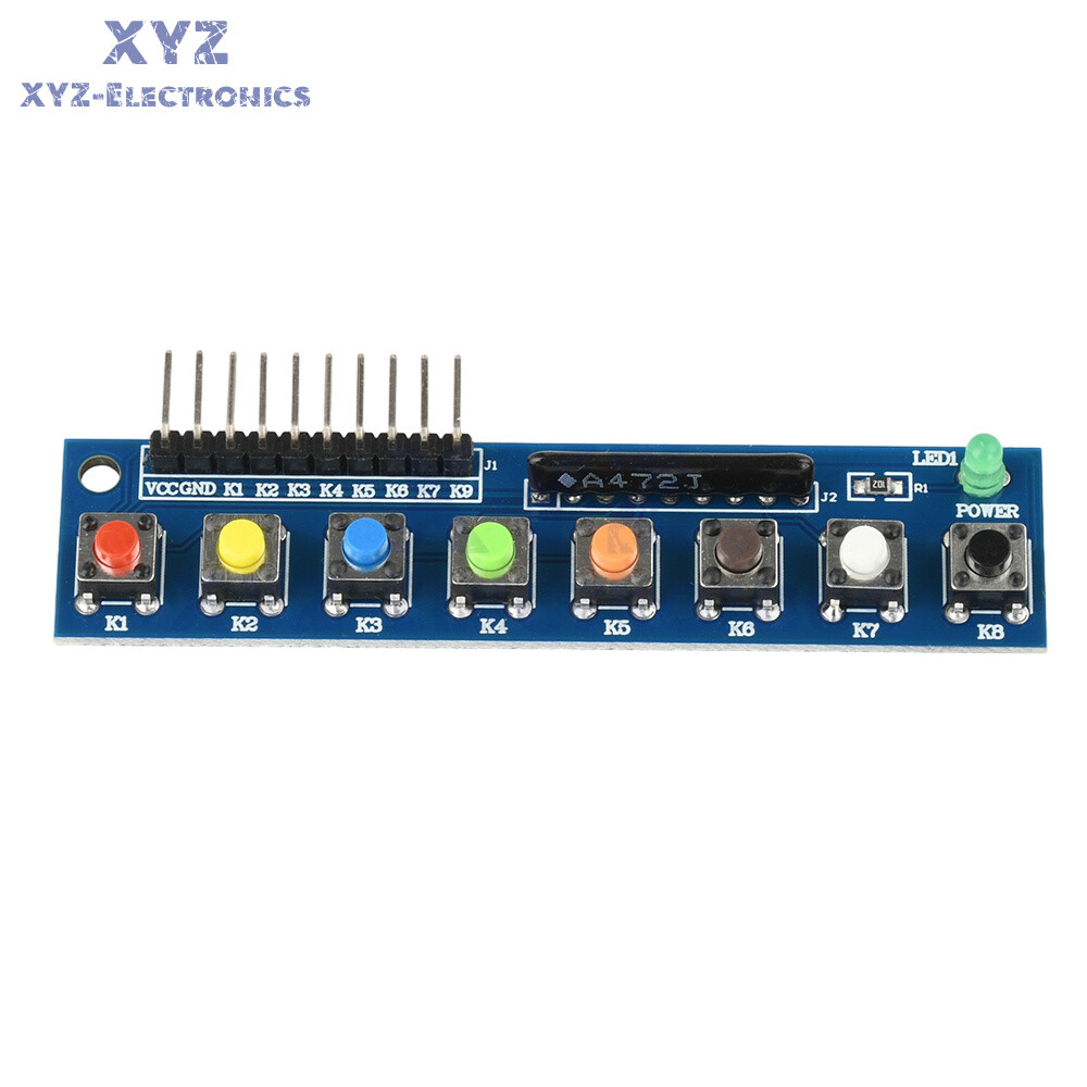 8 Independent Key Button Module With LED Indicator Keyboard Module For Arduino