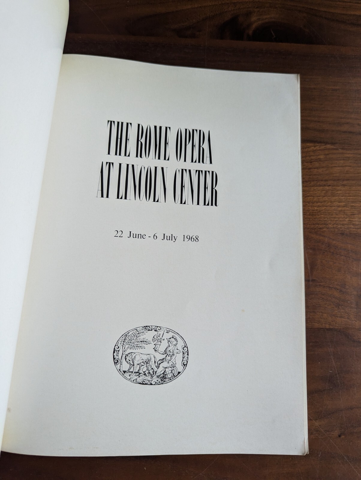 1968 Rome Opera At Lincoln Center Program Book Vintage Ephemera Collectible