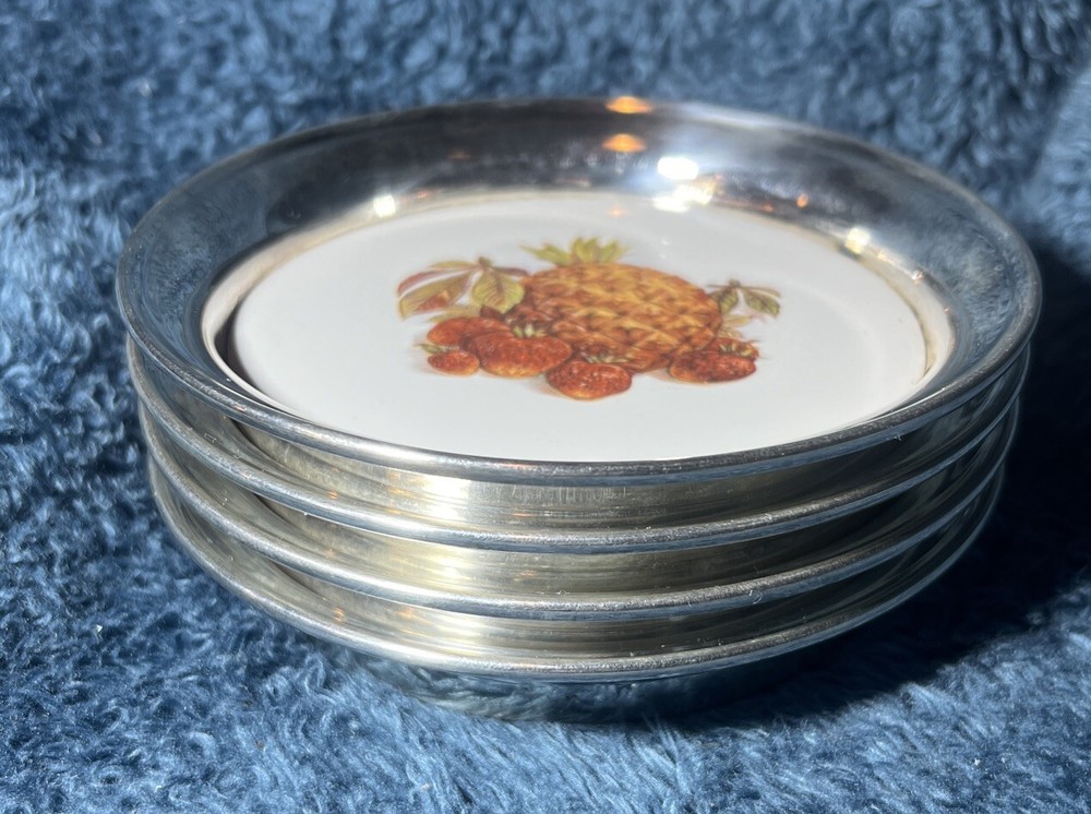 4 Sheridan Silver Plated Coasters