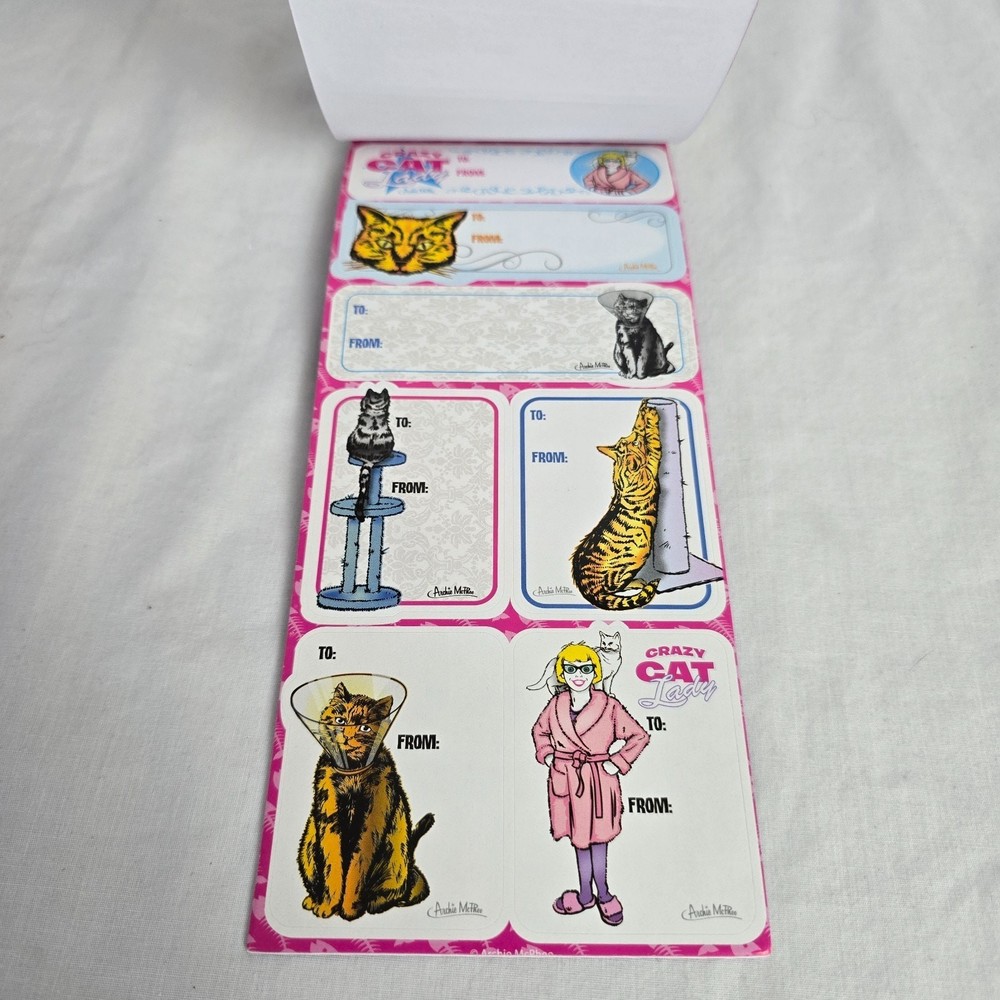 Crazy Cat Lady Patch & Gift Tag Stickers New