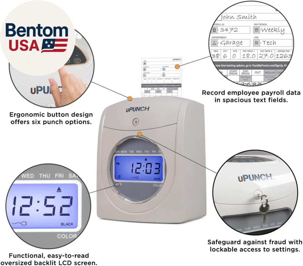 HN4500 Advanced Calculating Time Clock Bundle for Small Business: Complete Emplo