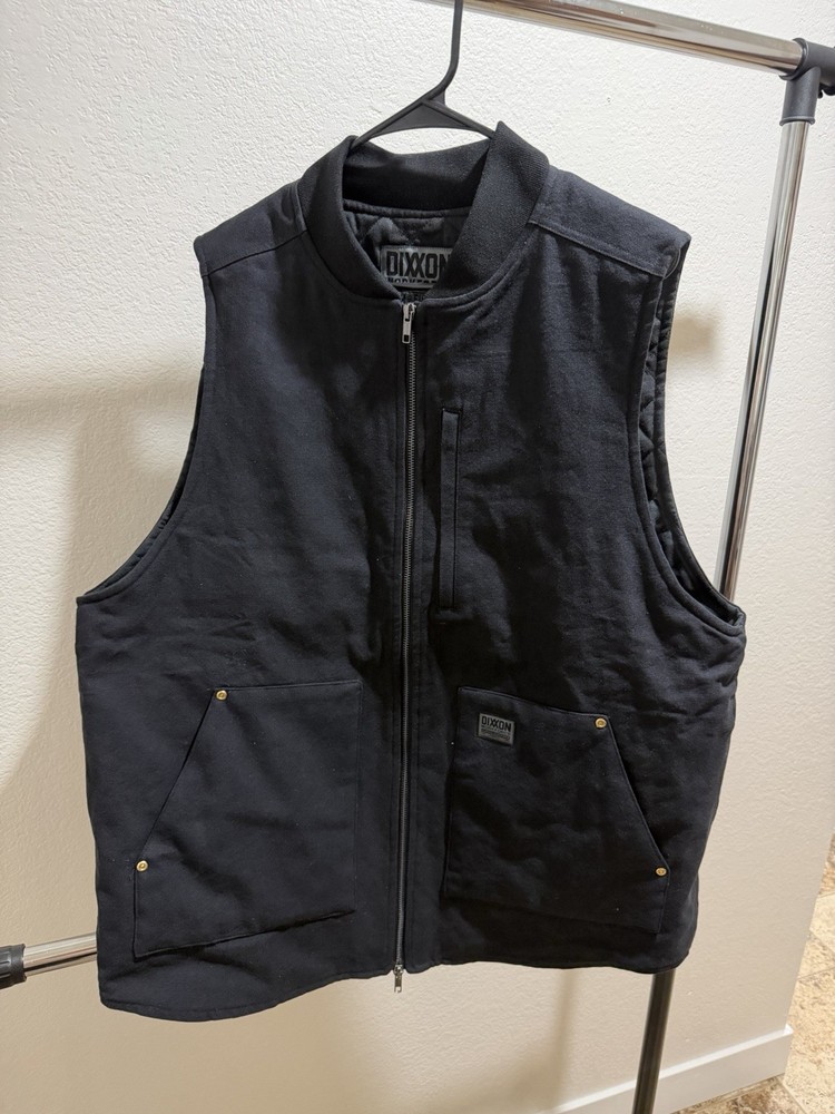 Dixxon Workforce Black Zip-Up Work Vest with Quilted Lining