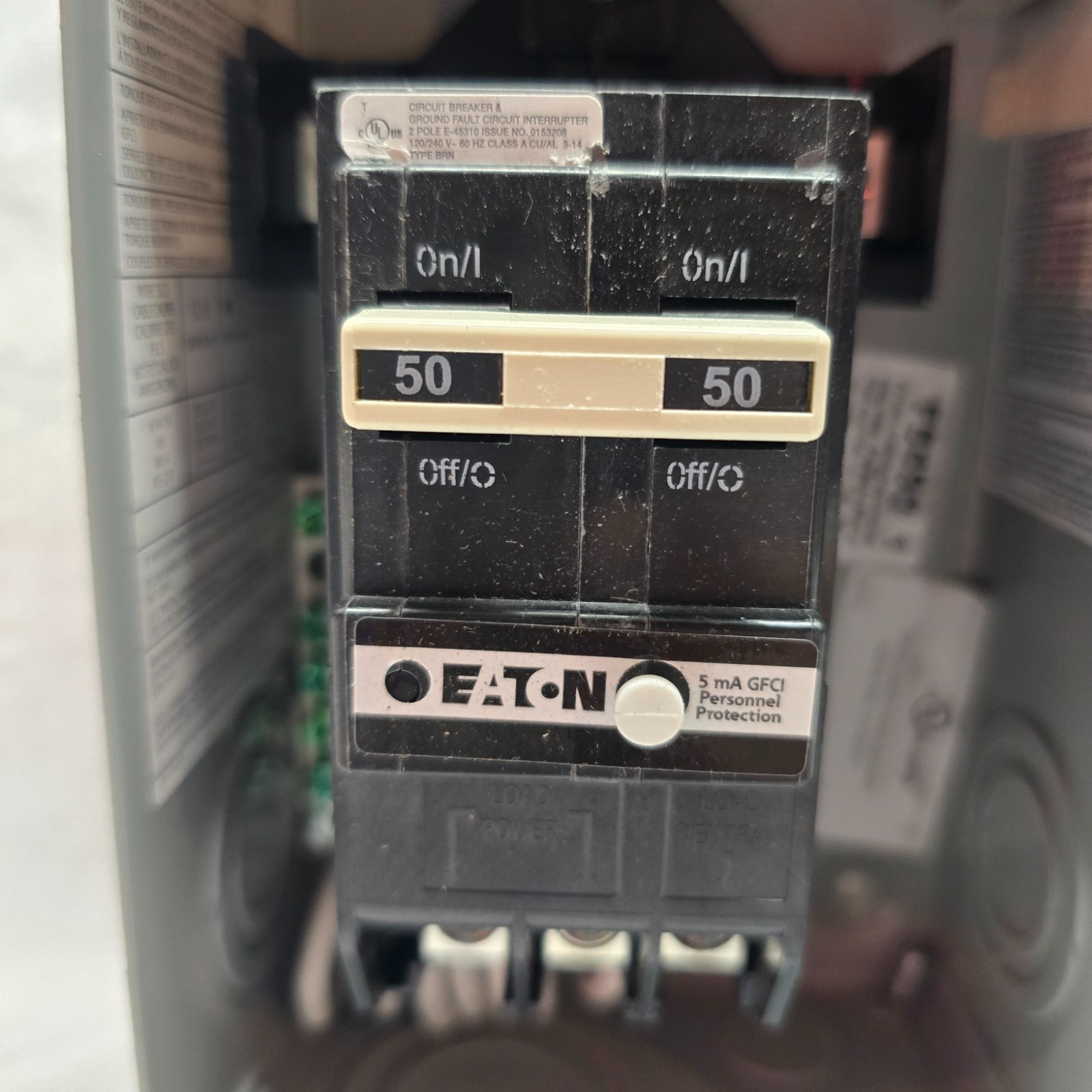 Eaton BR50SPAST 50A Hot Tub Panel Outdoor