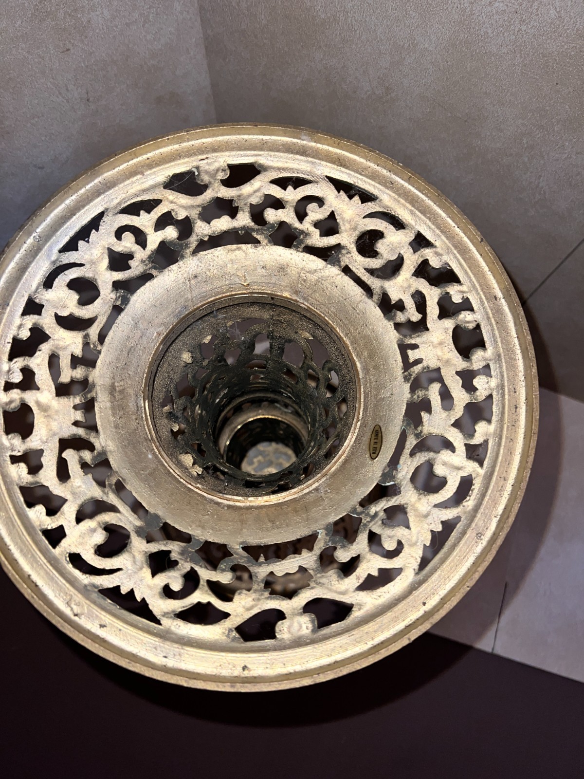 RARE 1950s Italian BRASS Filigree Plant Stand/ Table, Handmade Ornate Design