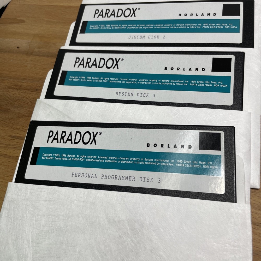 Paradox 5.25 Floppy Disks