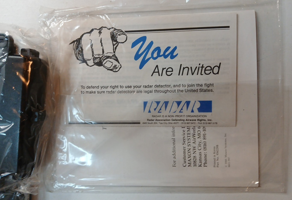 Maxon RD-30 Radar Detector New Open Box