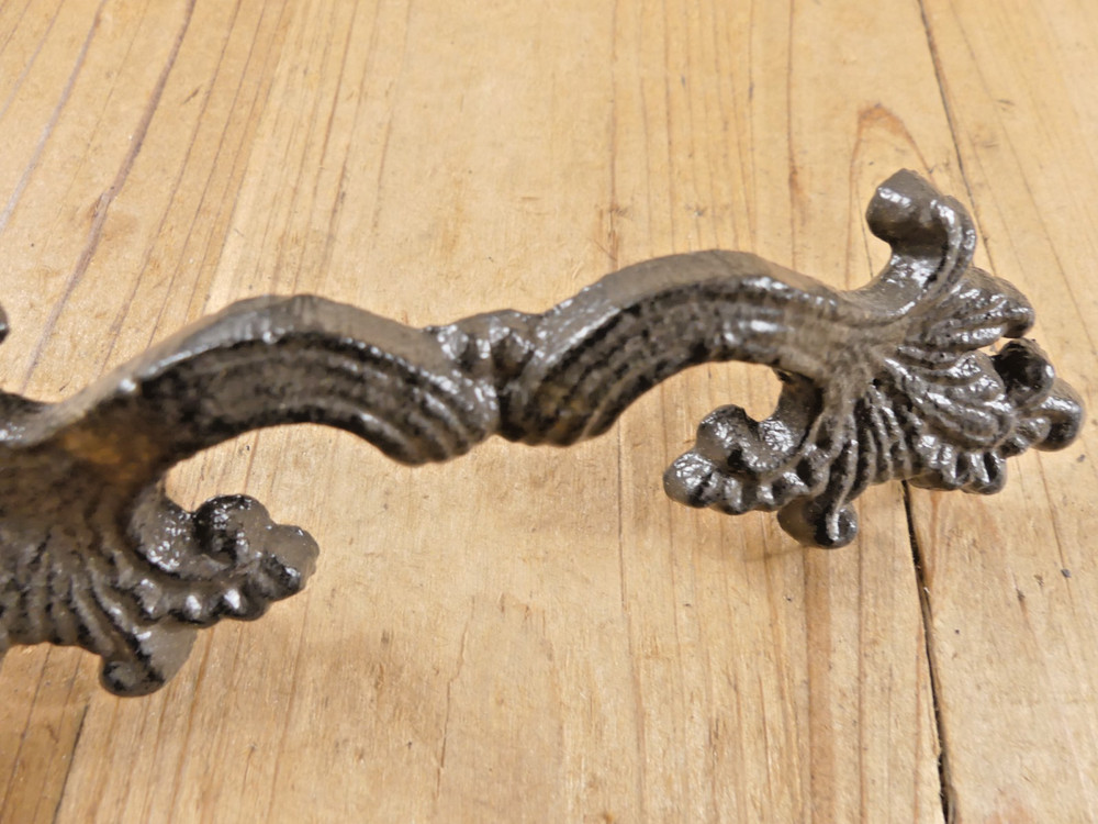 2 Cast Iron Drawer Handles Victorian Rustic Knobs Pulls Dresser Farmhouse