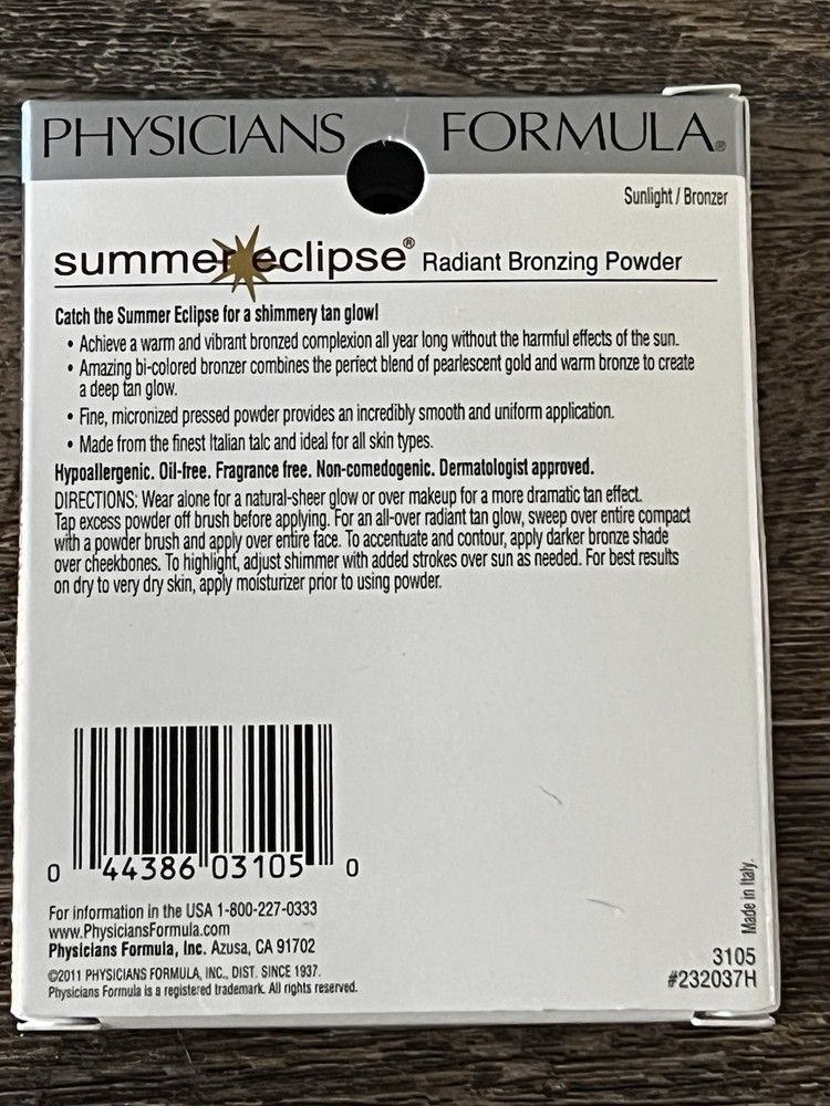 Physicians Formula Summer Eclipse Radiant Bronzing Powder 3105 Sunlight/Bronzer