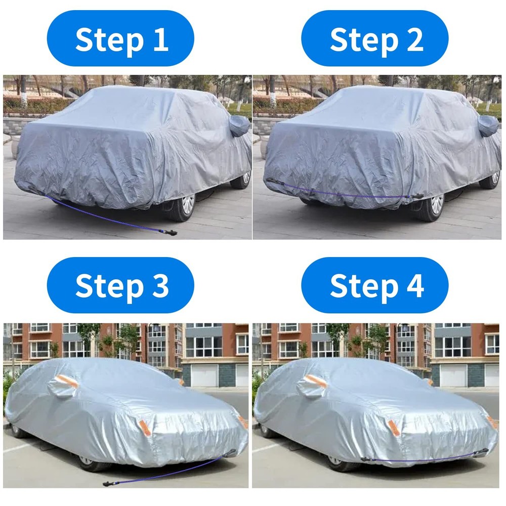 2 Pack Car Cover Gust Straps Wind Protector Adjustable Elastic Windproof Ropes