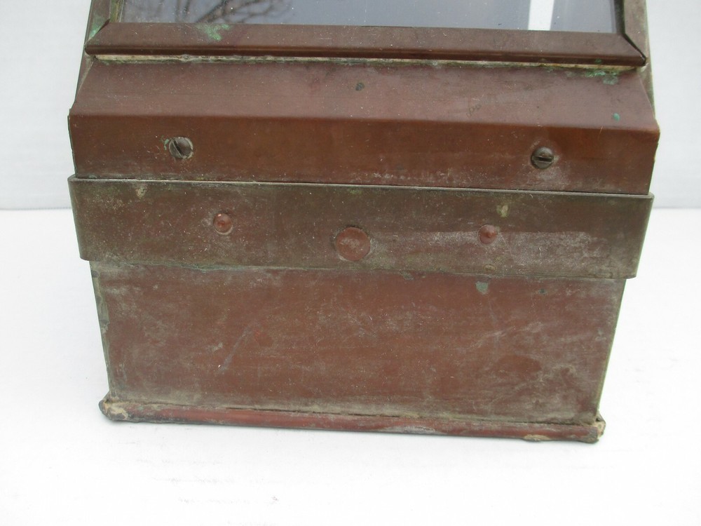 Antique Charles Durkee Nautical Ship Compass in Copper Lantern Case Tool