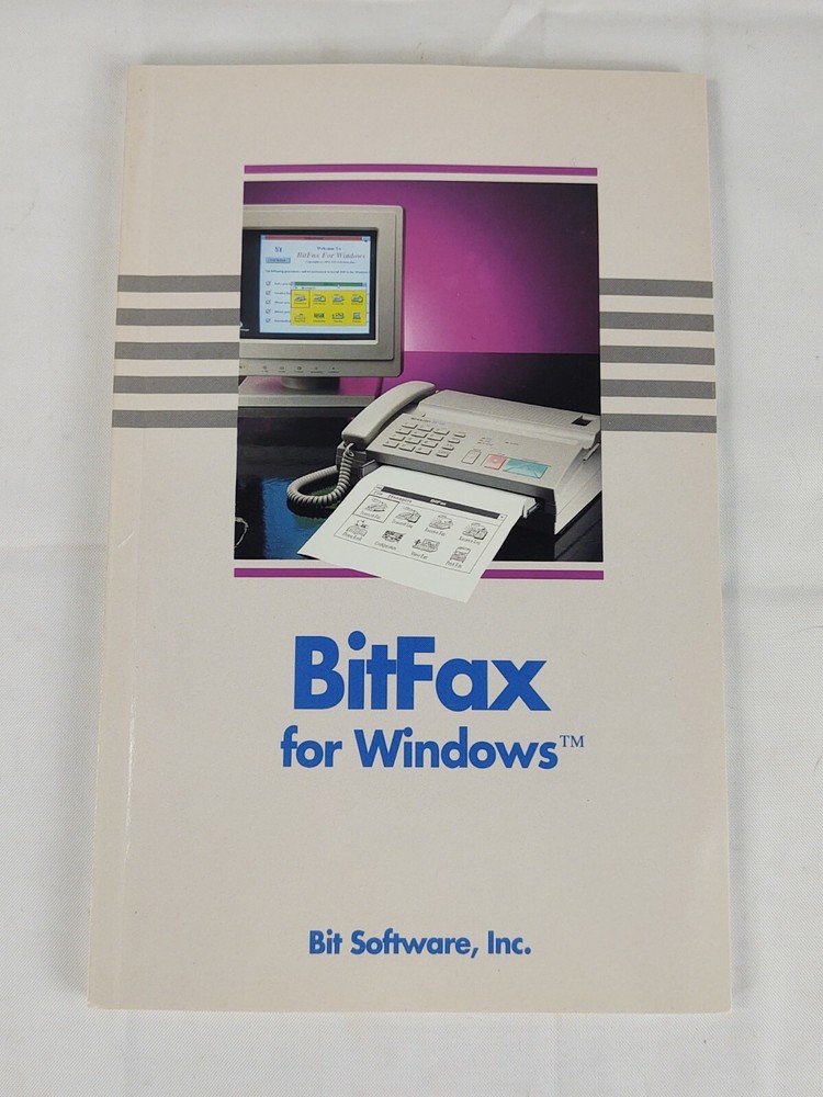BitFax For Windows Manual + Software 5.25" Floppy Disk Bitfax Windows 3 Ver 2.05