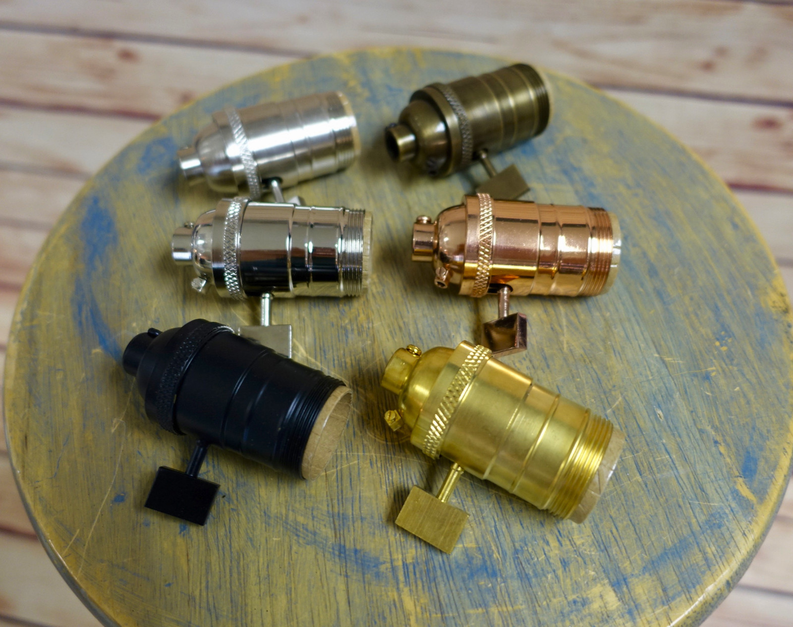 Solid Brass Uno Threaded Light Socket, Vintage Knob, Shade Fitters Sold Separate