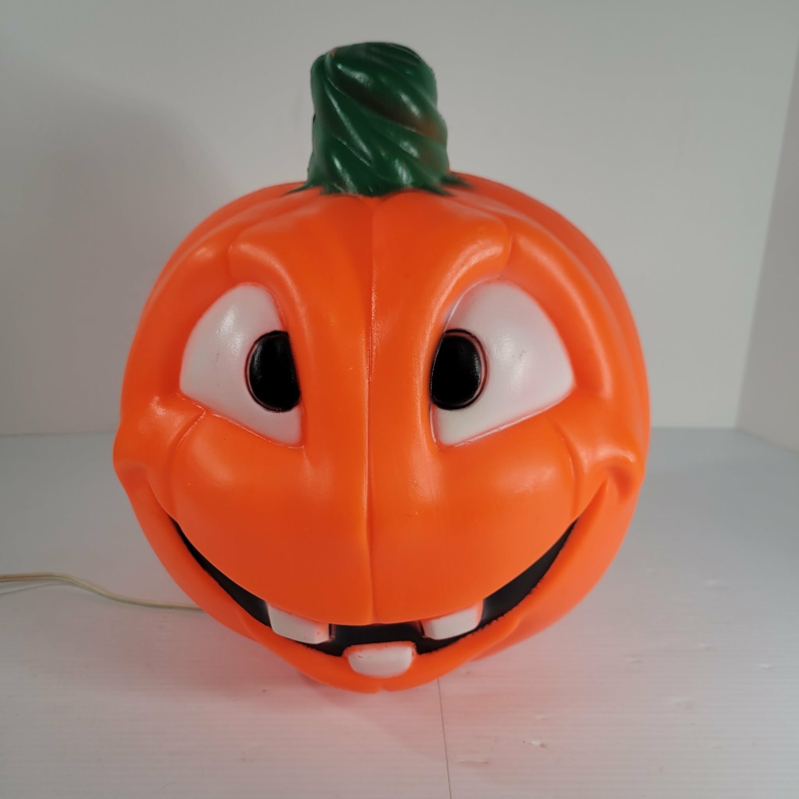 Vtg Empire Two Faced Double Sided Light Up 13" Blow Mold Jack O Lantern Lights