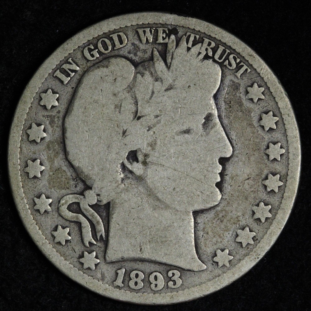 1893 Barber Silver Half Dollar VG E300 SGEX