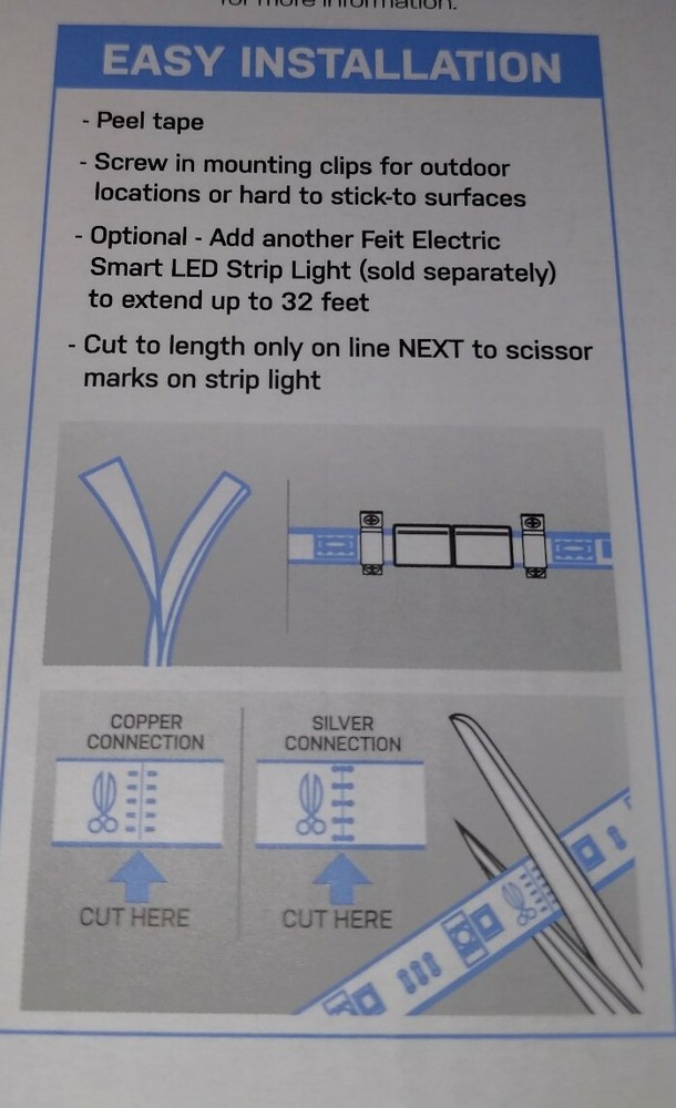 Feit Electric Smart LED Strip Lights 16 FT