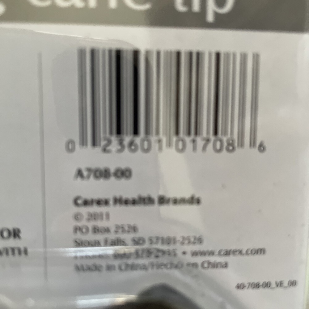 Carex Self Standing Cane Tip Solid Rubber New Sealed