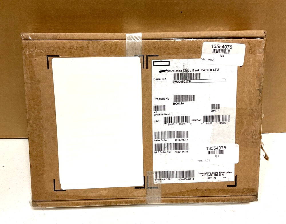 HPE StoreOnce Cloud Bank Read/Write BC012A ✅❤️✅❤️ NEW! SEALED INSIDE!