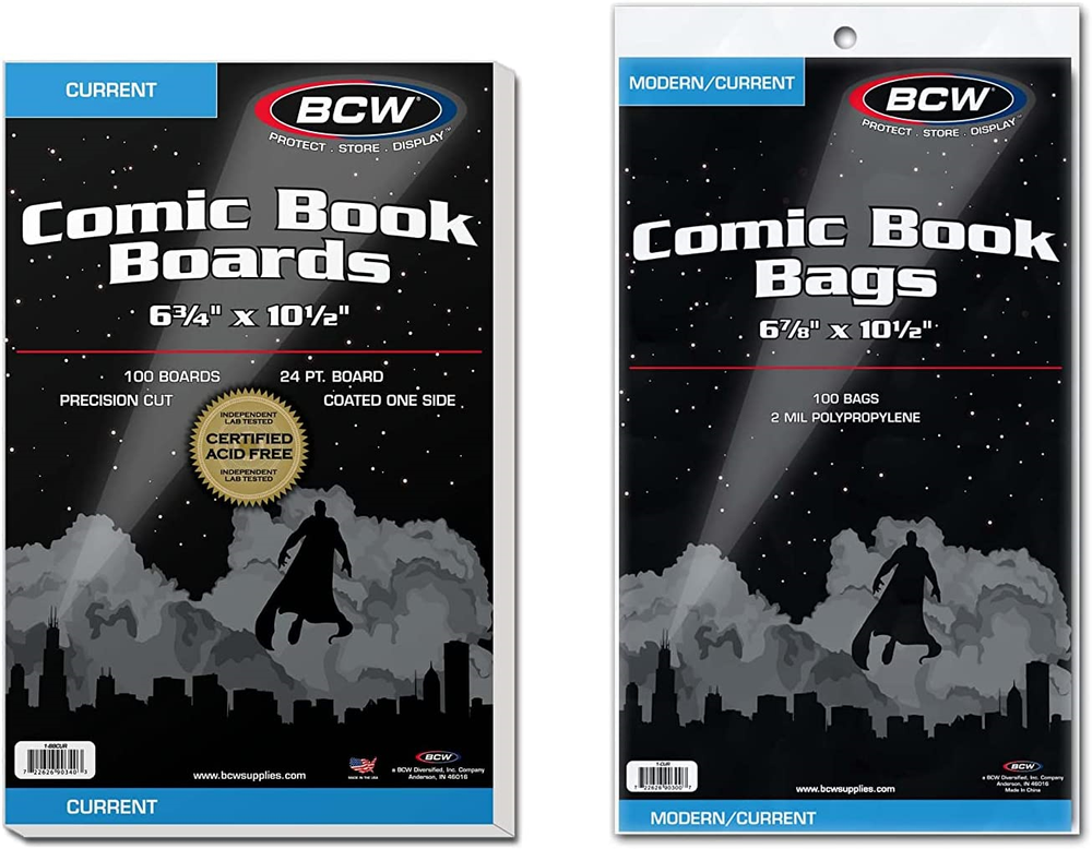 BCW Current Comic Book Bags and Backing Boards - 100 ct