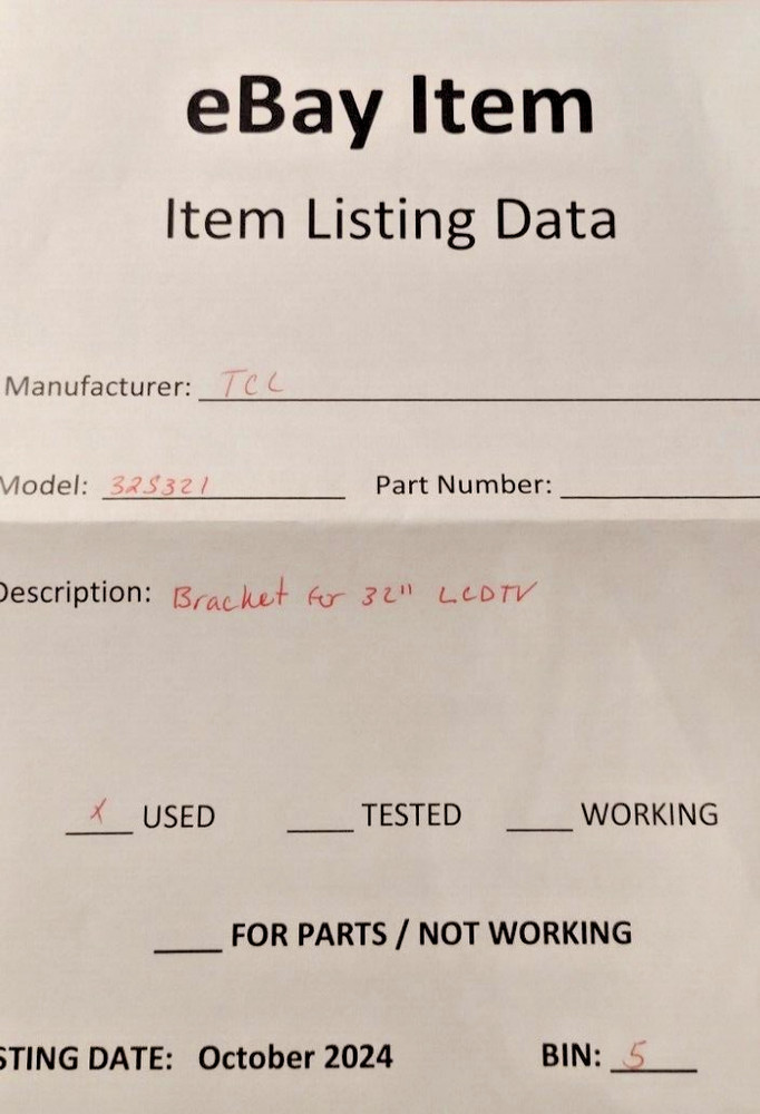 TCL T.V. BRACKET FOR 32" MODEL: 32S321