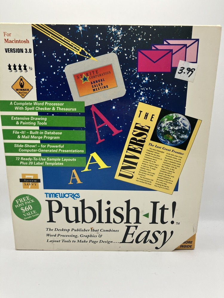 Timeworks Publish It! Easy Version 3.0 for Macintosh MacUser Winner