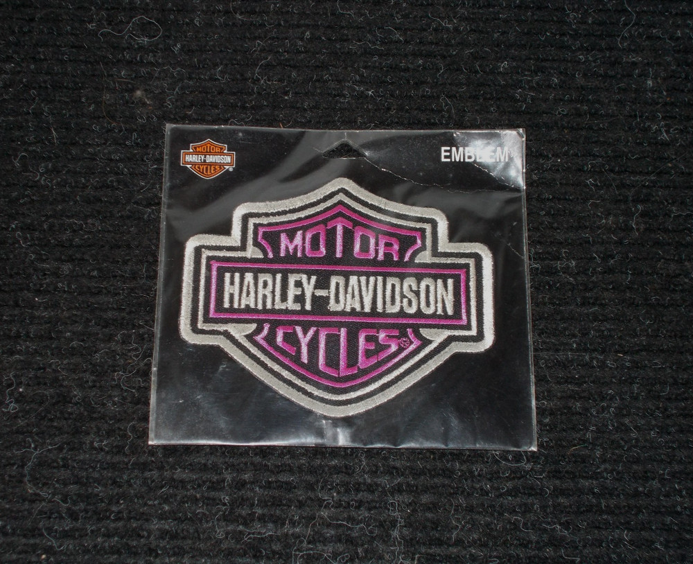 NEW HARLEY-DAVIDSON H-D MOTORCYCLE PINK SILVER SHIELD EMBLEM SEW ON JACKET PATCH