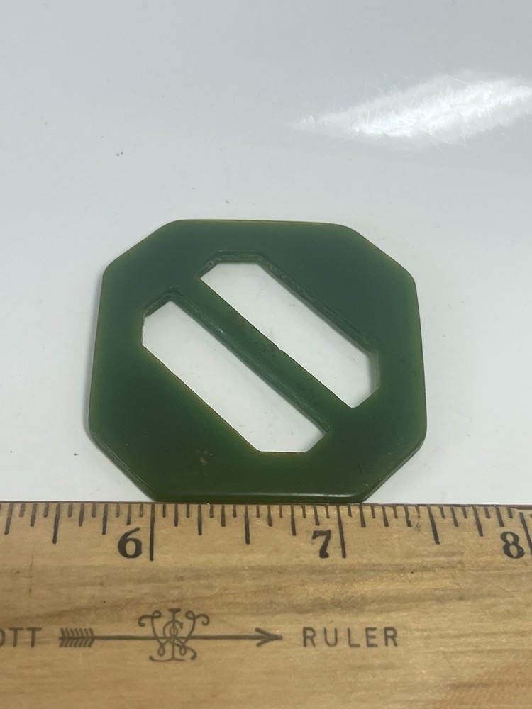 Vintage Green Bakelite Fabric Belt Loop Clip