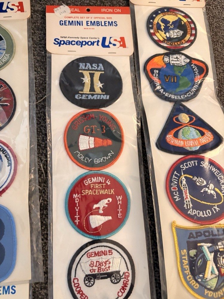 Vintage NASA Space Emblems Complete Set - Skylab Gemini Mercury Apollo 33 Items
