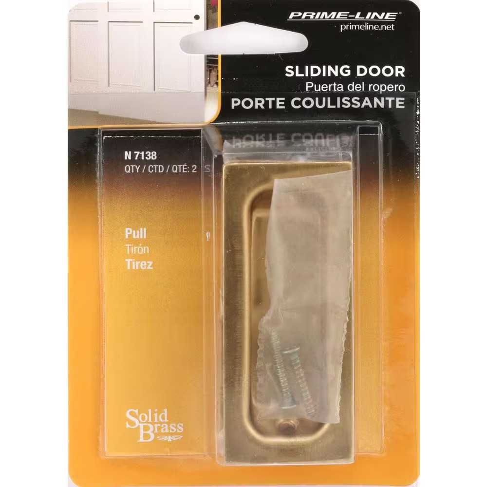 3 In. Brass Oblong Closet Door Finger Pull (2-Pack)