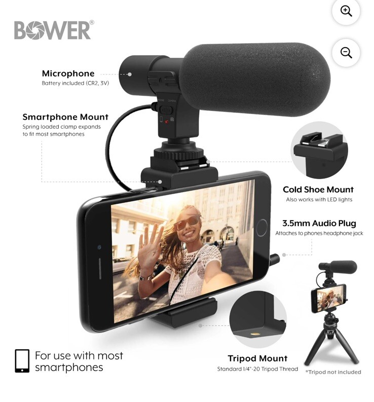NEW SEALED Bower HD-Microphone Kit Smartphone Mount