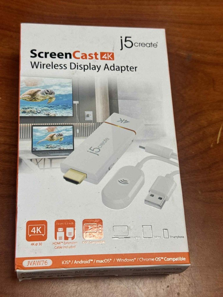 j5create - ScreenCast 4K Wireless Display Adapter - White