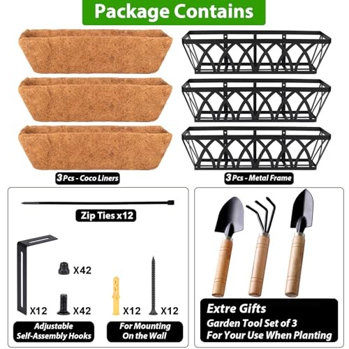 Deck Balcony Railing Planter Window Boxes - Pack Planter Box, 24 Inch 3