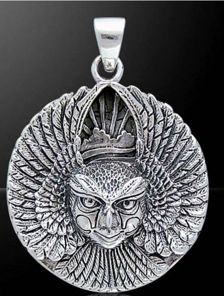 Sterling Bird Goddess Medallion Pendant