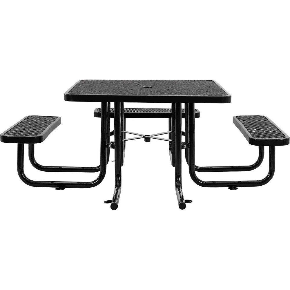 46" Wheelchair Accessible Square Picnic Table Surface Mount Black