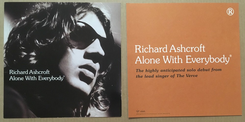 The Verve RICHARD ASHCROFT Set of 2 DOUBLE SIDED PROMO POSTER FLAT for Alone CD