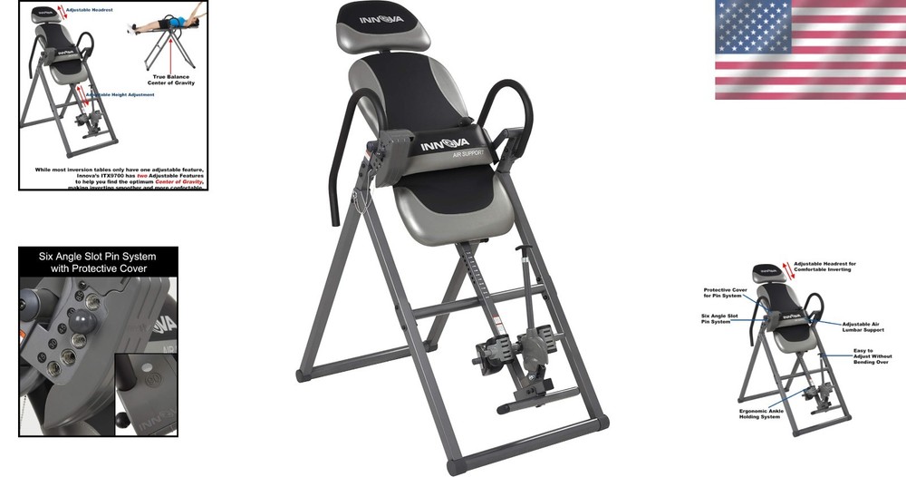 Innova Inversion Table with Air Lumbar Support, Adjustable for Maximum Comfort