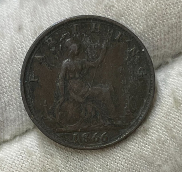 1866 Great Britain One Farthing Coin