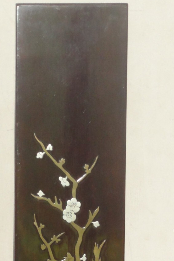 Mother of Pearl Inlay Decorative Wall Art Asian Japanese Lacquer Wood Panels