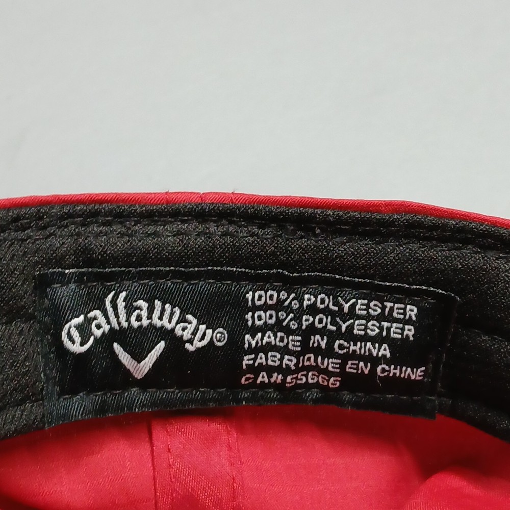 Callaway Stitch Magnet Golf Hat Mens Red White Classic Adjustable Hook & Loop