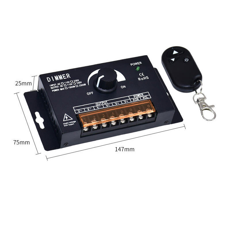 LED Dimmer Switch for 110V 220V Single Color LED Light Strip Dimming Controller