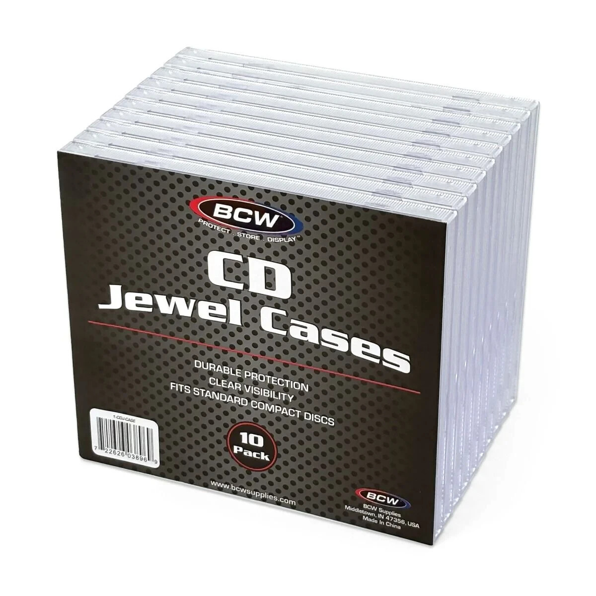 (10-Pack) BCW CD Jewel Cases - Crystal Clear Brand New Empty Compact Disc Cases