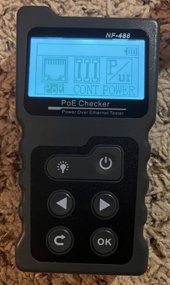 NF-488 Network Cable Tester Poe Checker Continuity Tester Loop-Back Test