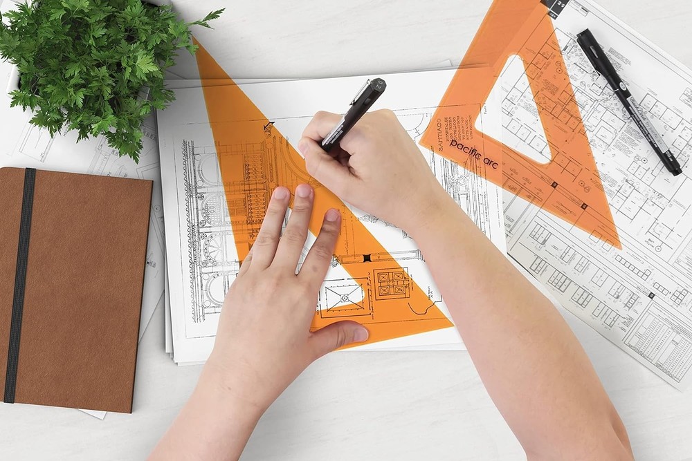 Pacific Arc's Scholastic Triangle - 6 inch - Fluorescent - 30/60 Angle