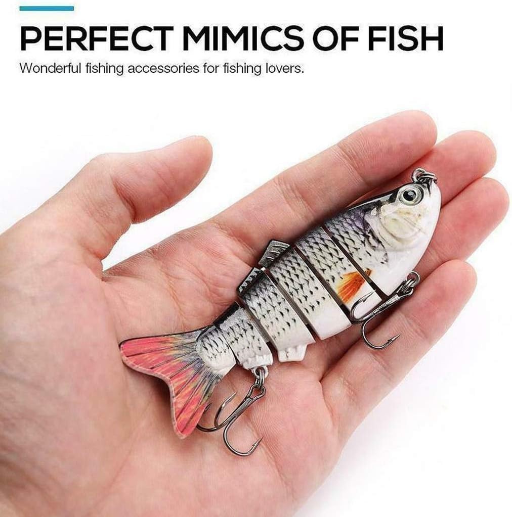 👍Lifelike swimbait crankbait fishing lures 5 pack lot tackle box multi jointed