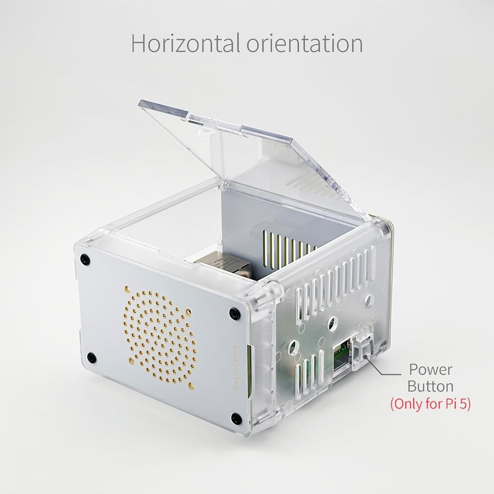 Sleek Mini Tower Case for Raspberry Pi 5 – Quick Access and Cooling Included