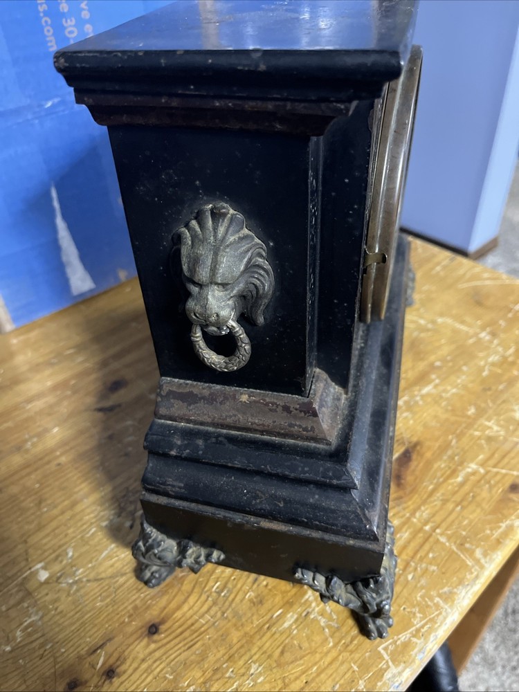 Antique Ansonia Iron Mantel Clock