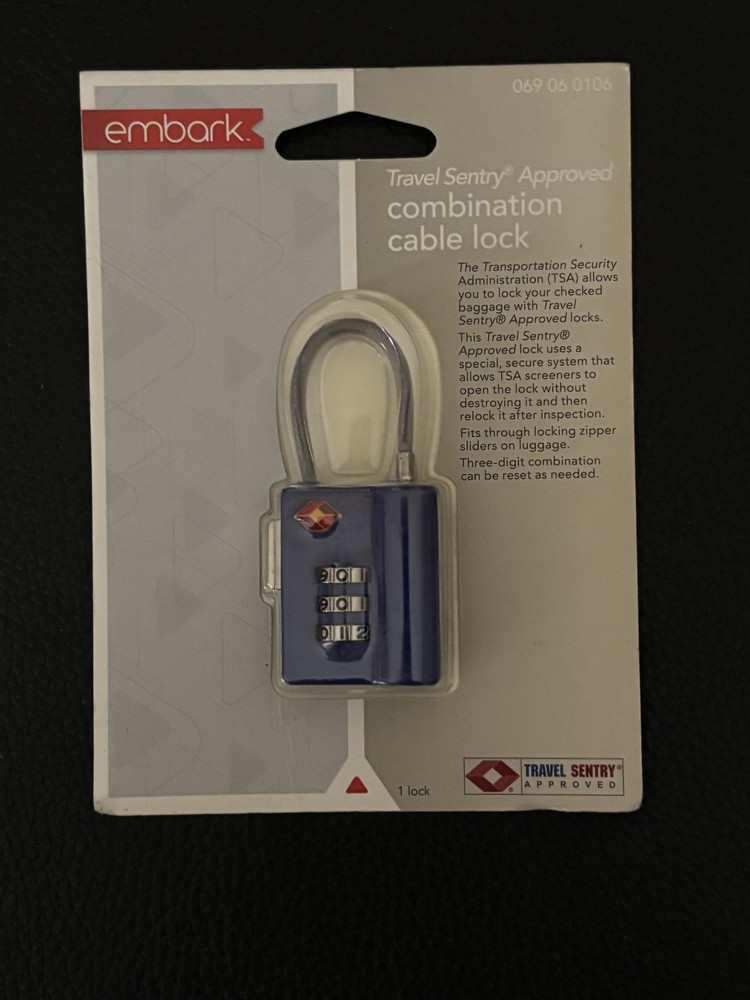 Combination Cable Lock - TSA Approved